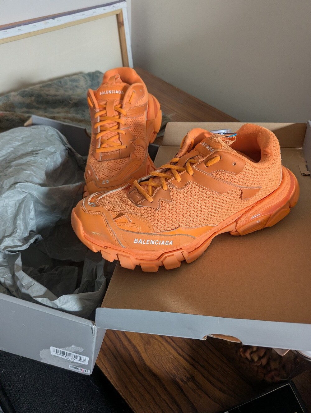 Balenciaga Orange Track Sneakers - Men's Bold Runner
